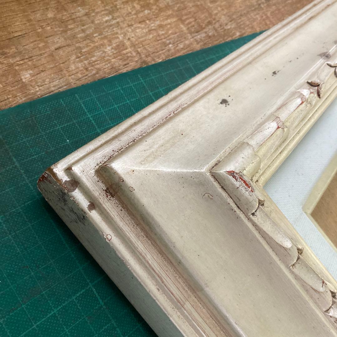 引き取り歓迎 大きい額縁 P20号 シルバーフレーム 銀色 油彩額縁 ガラス