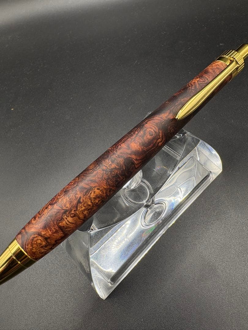 ア*ロ様 531超極上　ホンジュラスローズウッド　瘤杢　木軸シャーペン　ボールペ