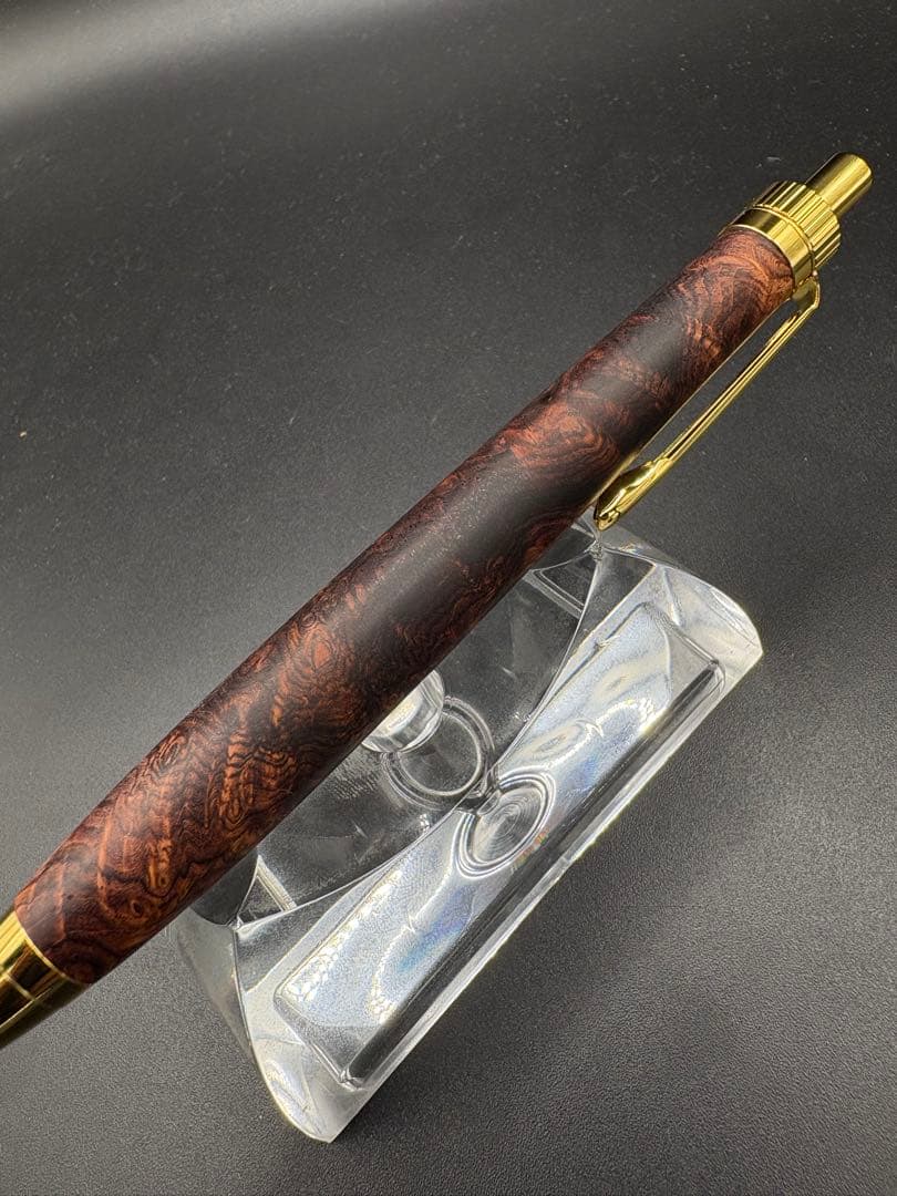 ア*ロ様 531超極上　ホンジュラスローズウッド　瘤杢　木軸シャーペン　ボールペ