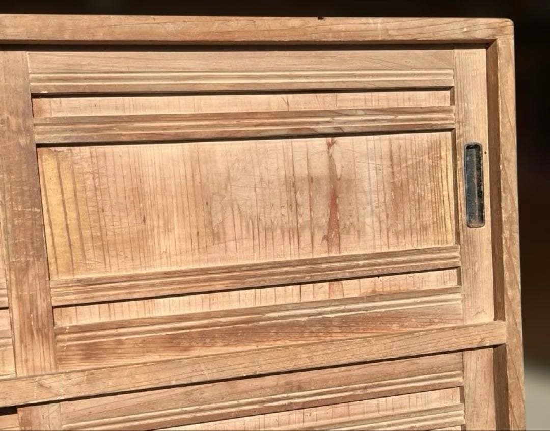 送料込　昭和レトロ　古民家　木製下駄箱　棚　引き戸　キャビネット　アンティーク