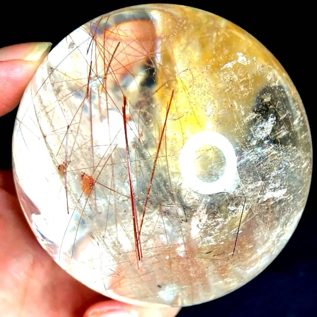 超特大　83mm ゴールドレッドブロンズルチルクォーツ　針水晶　パワーストーン