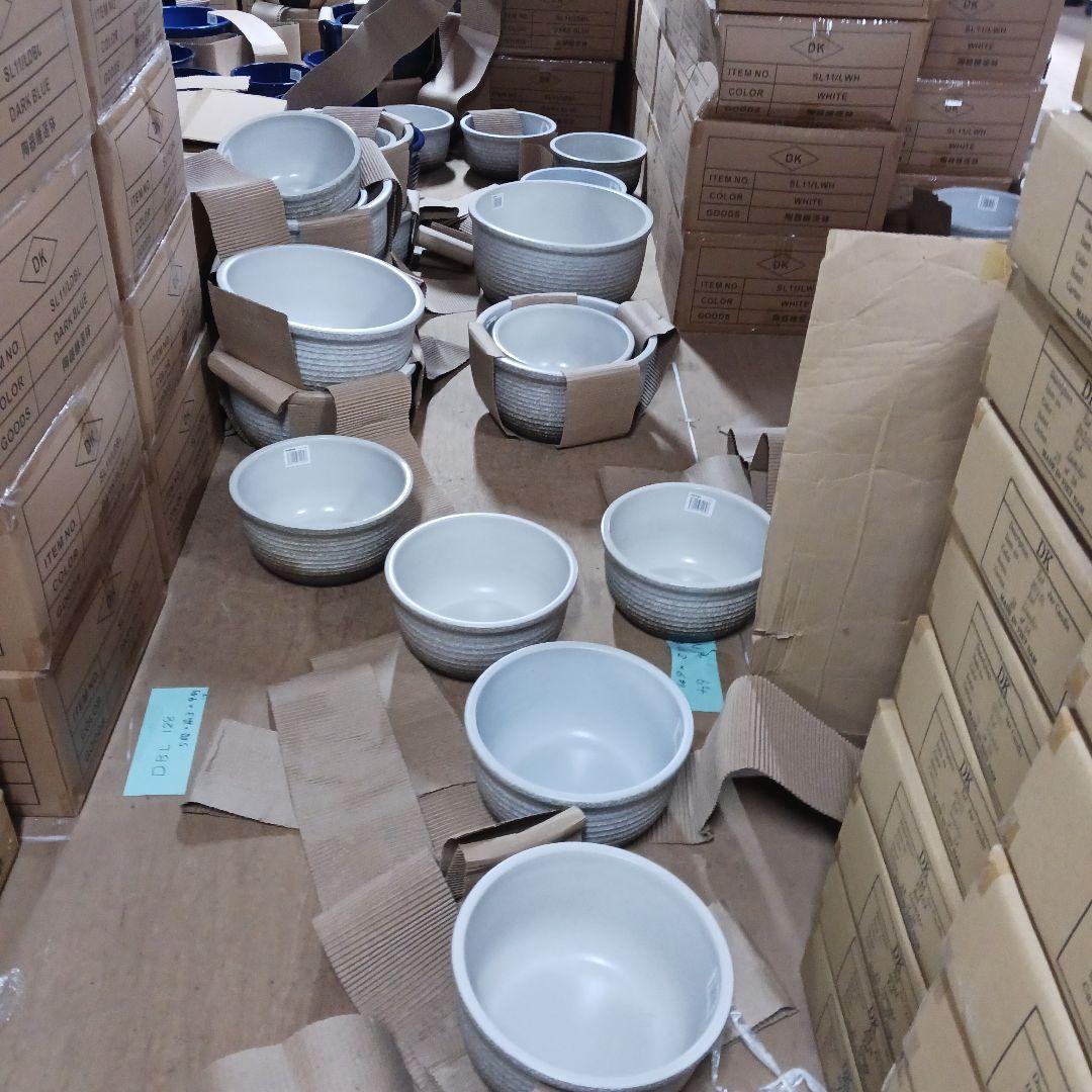 新品　∅50　陶器　睡蓮鉢　特大　難有　メダカ鉢　手造り　青＆緑色　高級　LLB