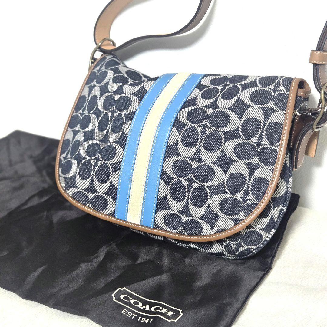COACH デニムショルダーバッグ　コーチデニムワンショルダー　シグネチャー