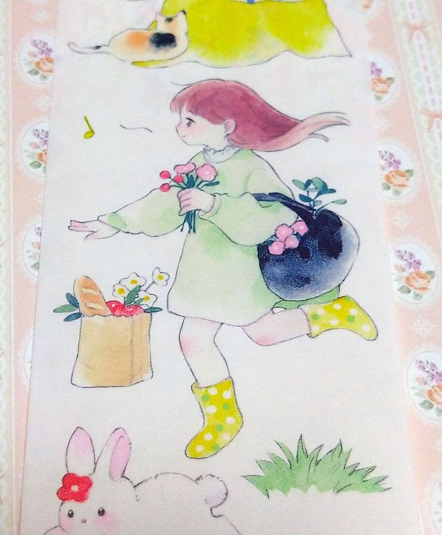 SALE✩のこり１✩W10＃森游会(和紙)幸目切り売り海外人物マステ女の子