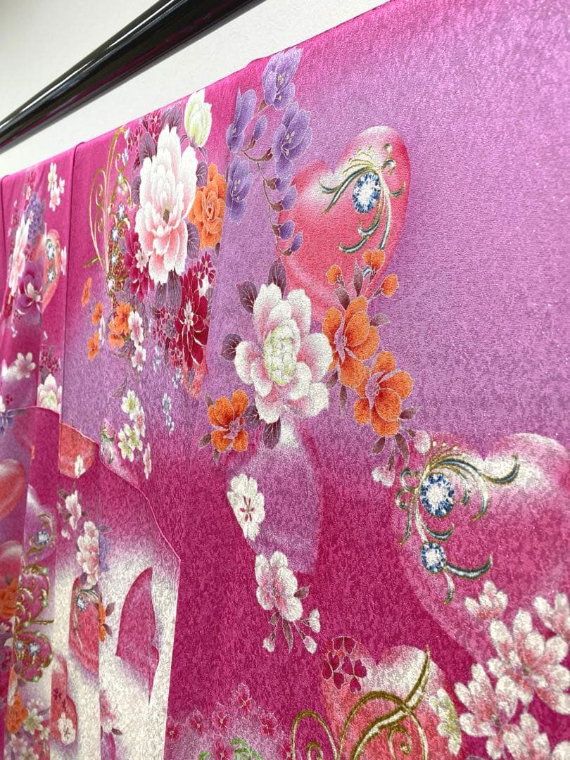 ブランド振袖 Angel Heart 銀通し 刺繍 身丈157cm 撥水加工済