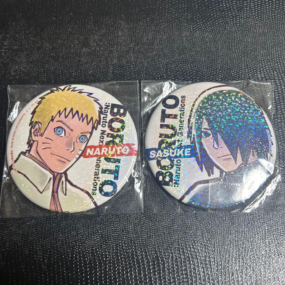 激レア　NARUTO SEGA 限定　 ナルト＆サスケ　缶バッジ　ホログラム