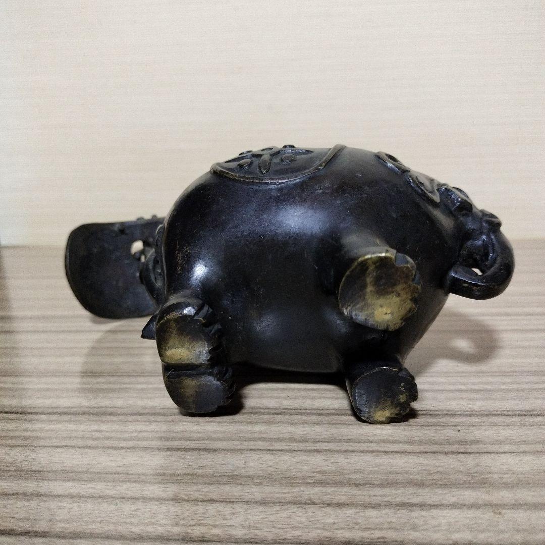 古銅器象香炉 アンティーク 年代物 2点 台座付き