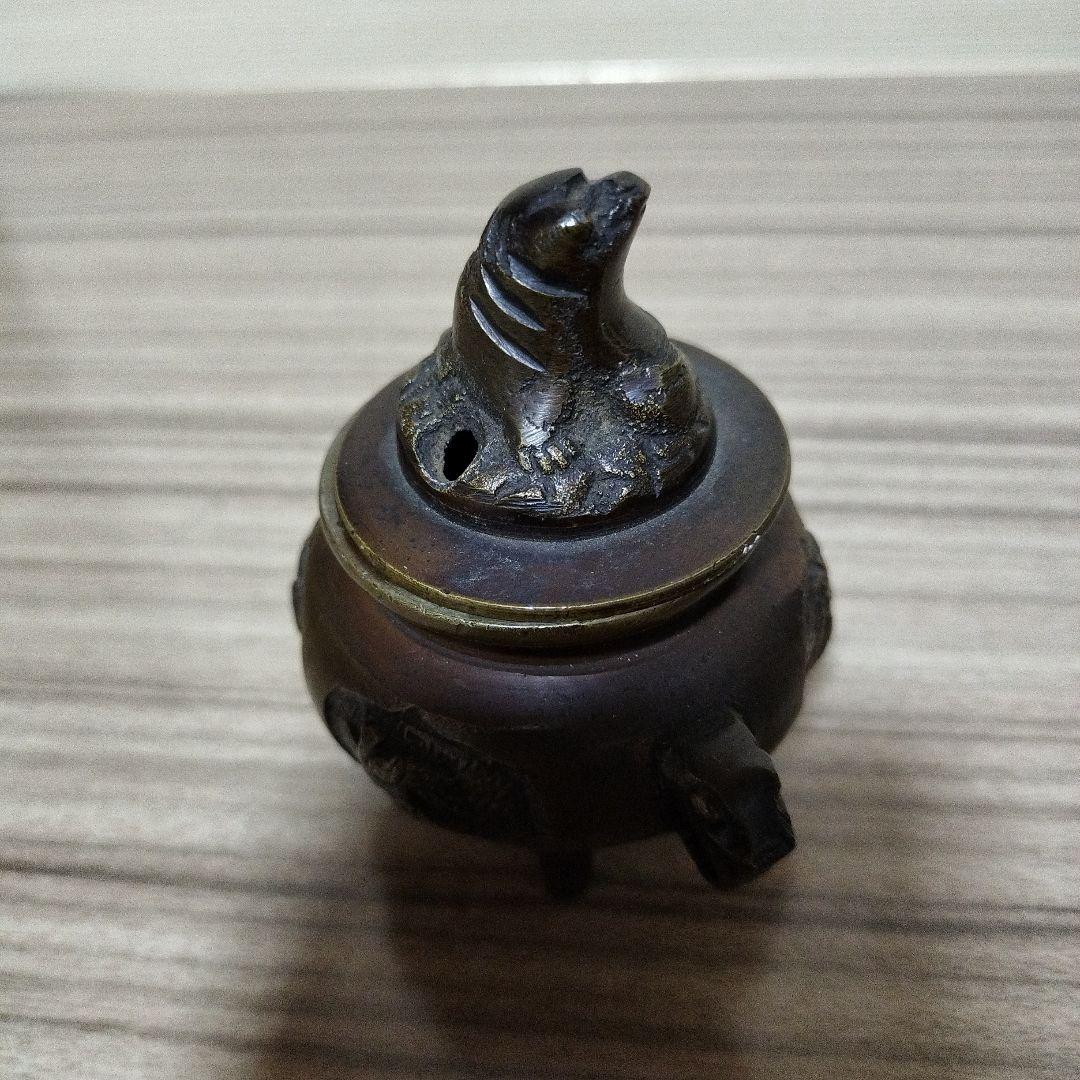 古銅器象香炉 アンティーク 年代物 2点 台座付き