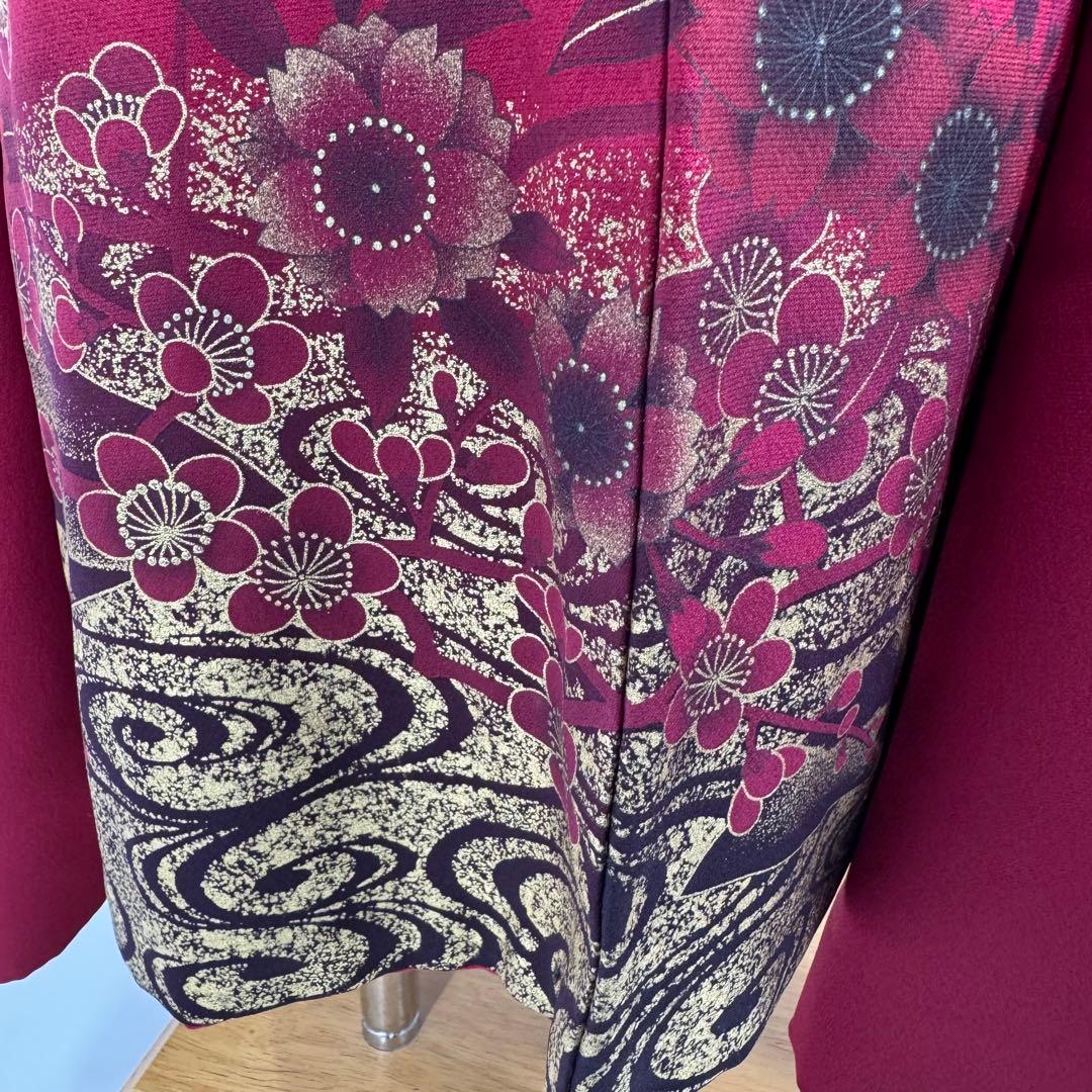 振袖豪華11点フルセット　赤系　金彩　刺繍　成人式　お正月　結婚式　いしげ