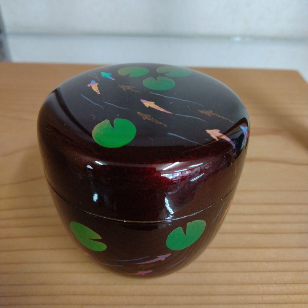 茶道具　期間限定特価　メダカ蒔絵中棗　内梨子地　新品