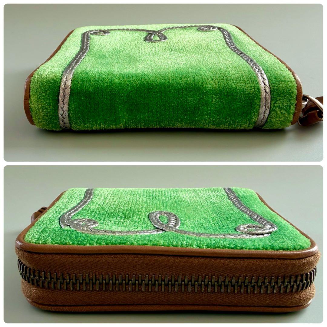 レイコ様用　美品 超希少 限定 ボッテガヴェネタ 二つ折り財布 グリーン 箱あり