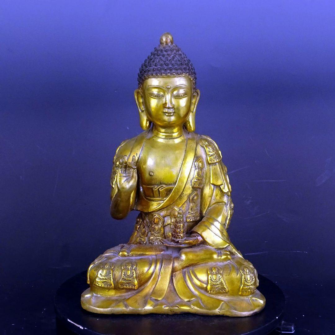 仏教美術 仏像 釈迦仏像 仏堂奉納 銅製 鎮宅辟邪 開運風水 招財 置物工芸品
