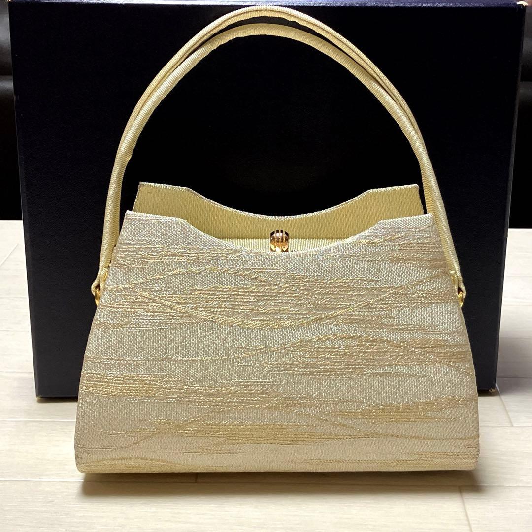《未使用》和装バッグ　ハンドバッグ　帯地　ゴールド