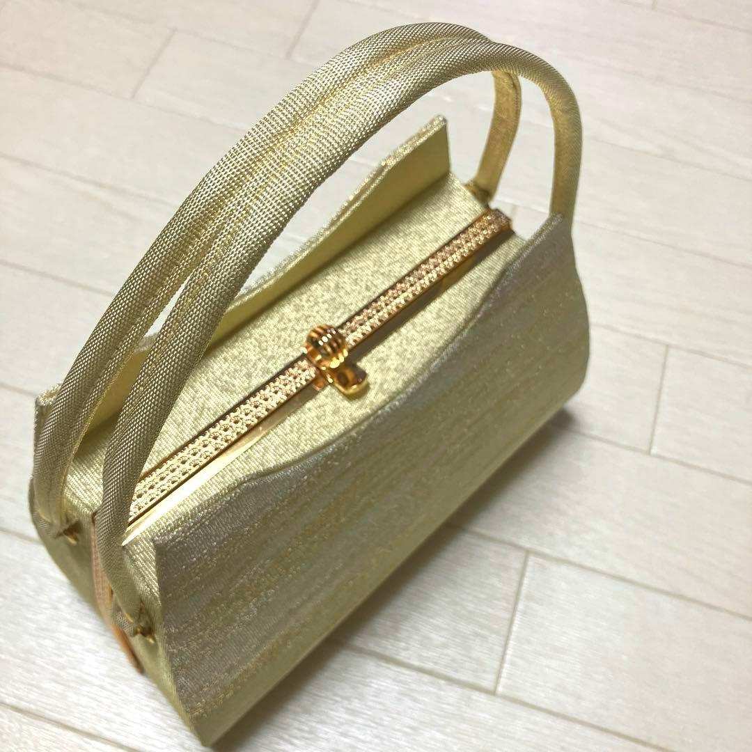 《未使用》和装バッグ　ハンドバッグ　帯地　ゴールド