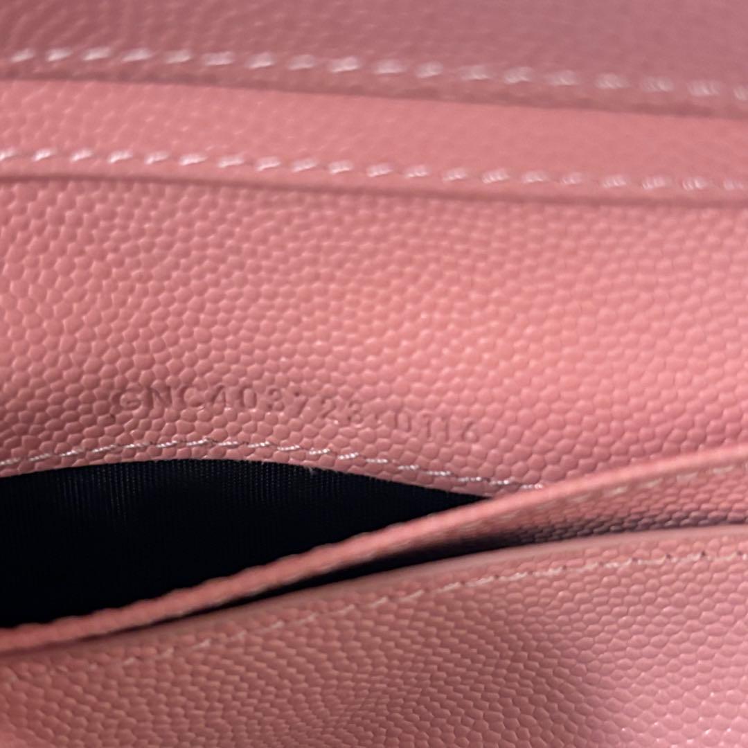 イヴサンローラン YSL 財布 コンパクト ピンク系 レディース