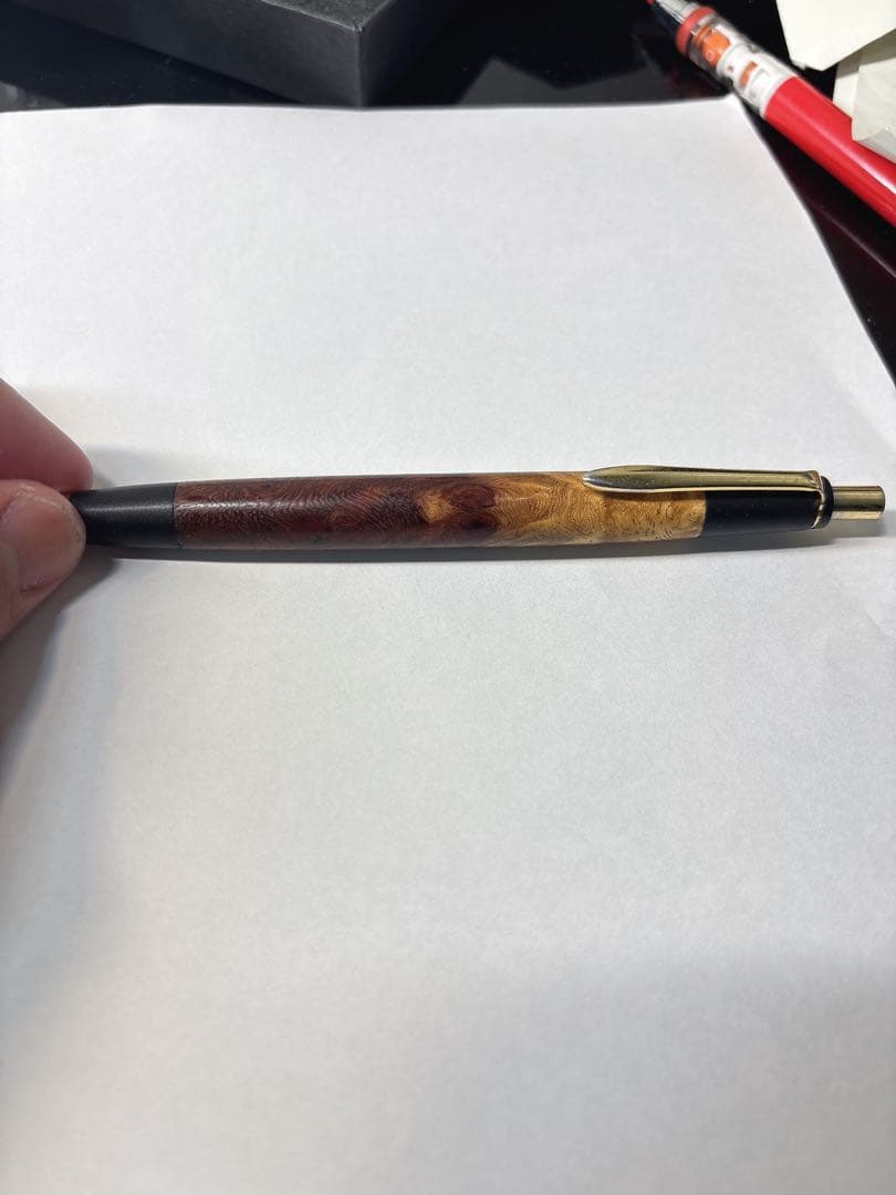 ボナンペン　真鍮製　本花梨瘤源平（花梨瘤紅白）　野原工芸似