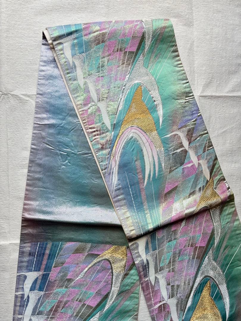 振袖一式セット　振袖/長襦袢/袋帯/他… 着丈160㎝以上　袖丈109㎝　ブルー