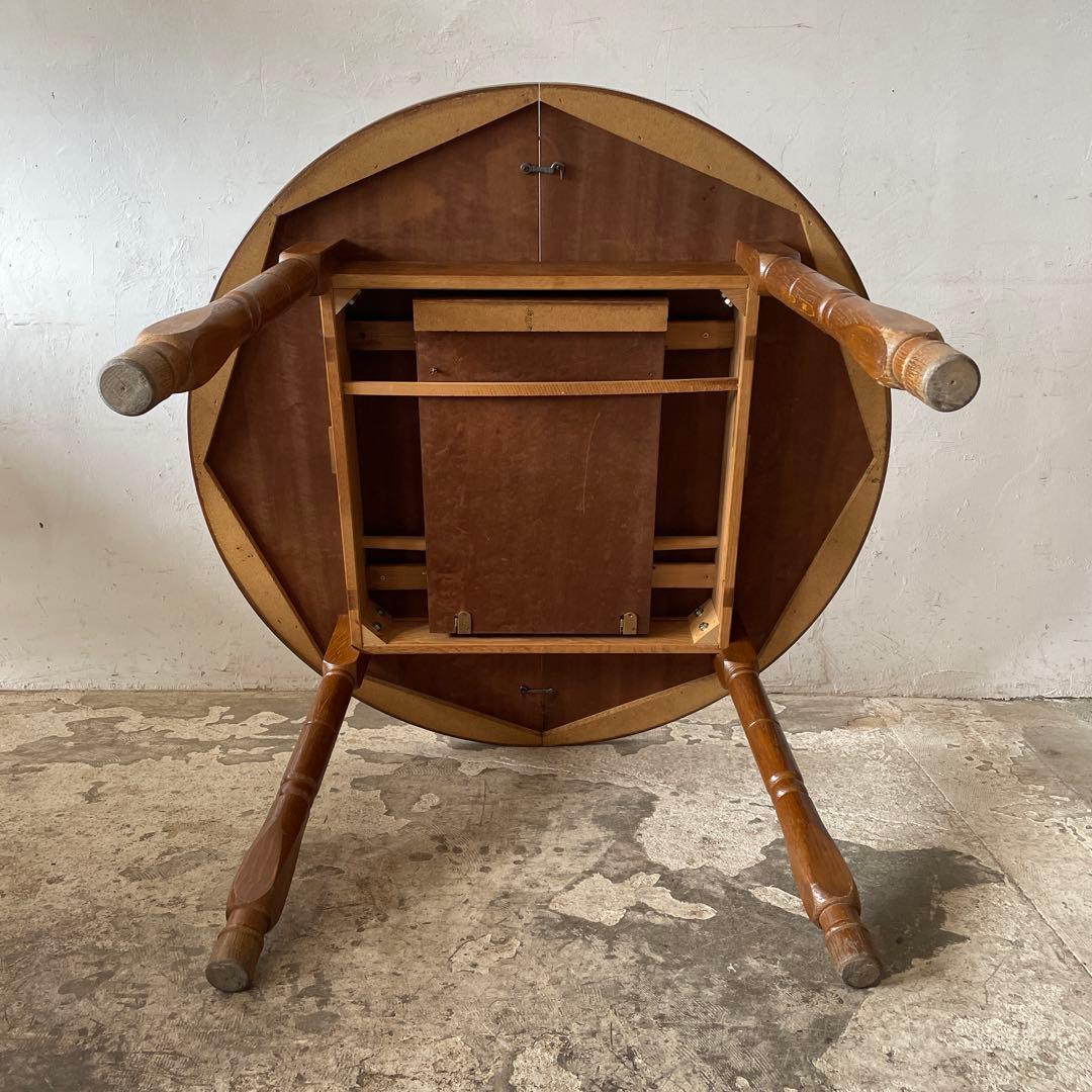 ビンテージ ラウンドエクステンションダイニングテーブル no3