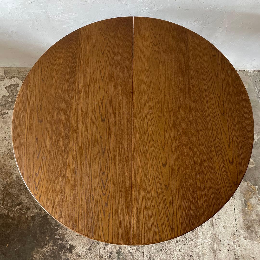 ビンテージ ラウンドエクステンションダイニングテーブル no3