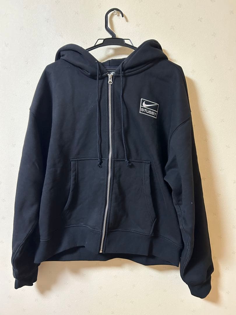 Nike x Stussy ブラック ジップアップパーカー