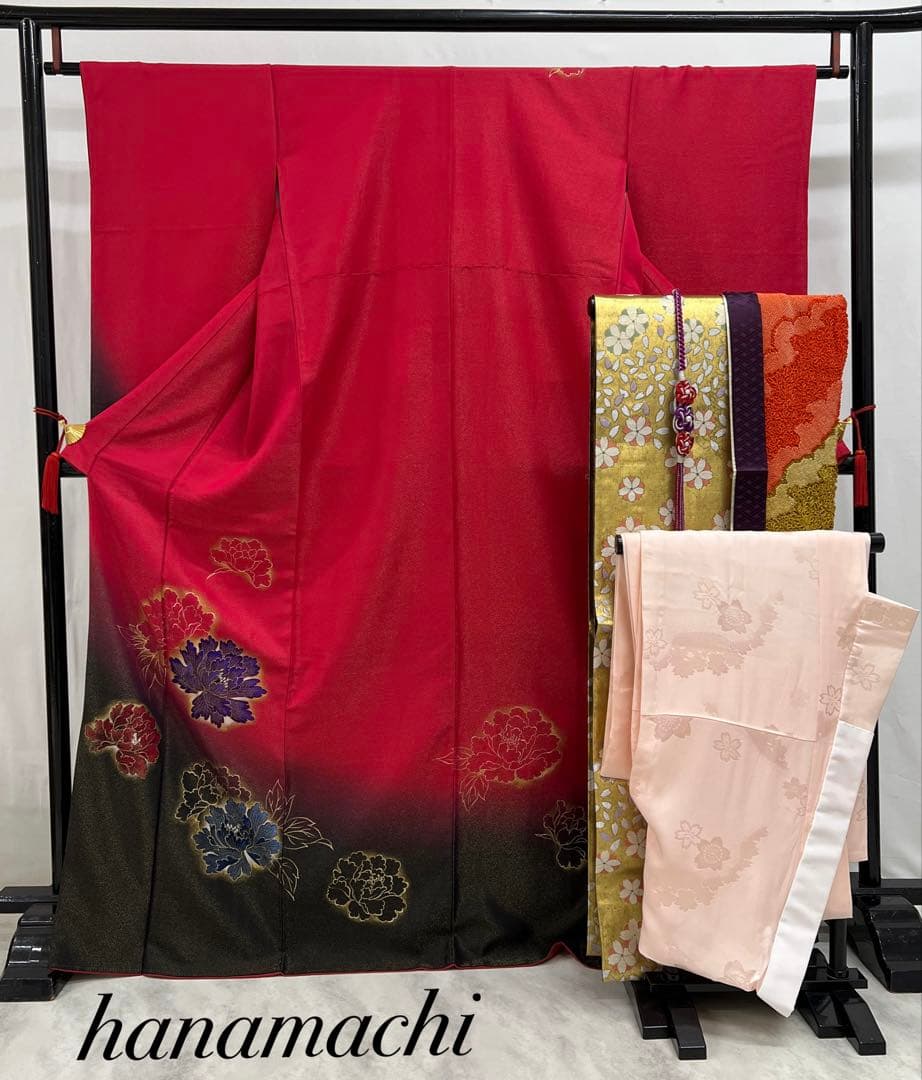 振り袖　フルセット　別誂長襦袢付　金彩加工　金通し　振袖　成人式　セット　611
