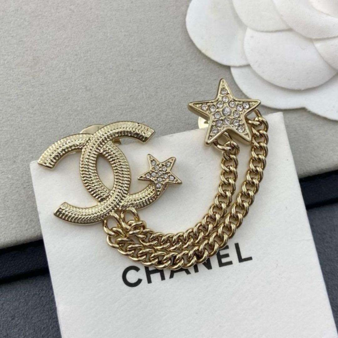 再値下！美品♪CHANELシャネル　スター　流れ星モチーフが可愛い　ブローチ