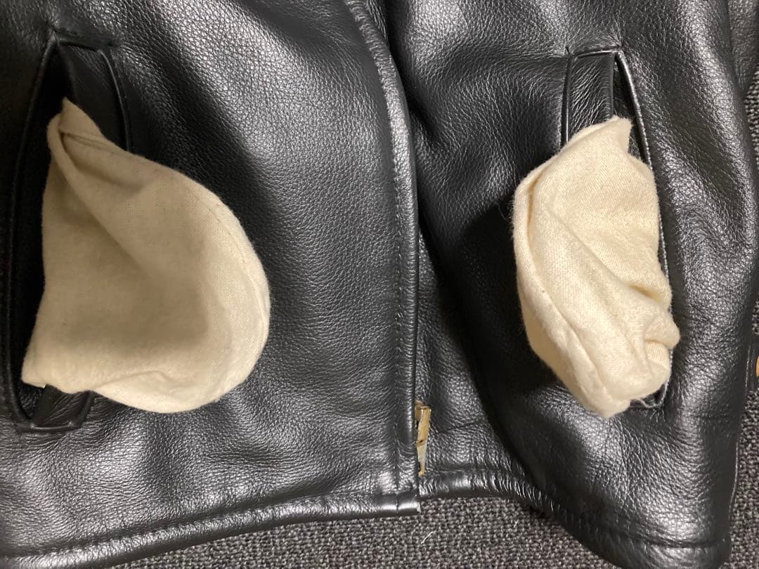 Schott 681 USA製 ウール裏地 シングル ライダースジャケット 38