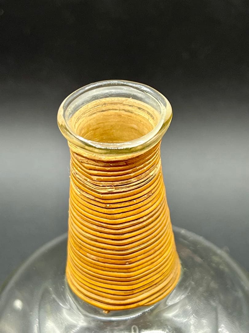 時代　和ガラス　ガラス蓋付き徳利　花瓶　鶴首徳利　アンティーク　古道具