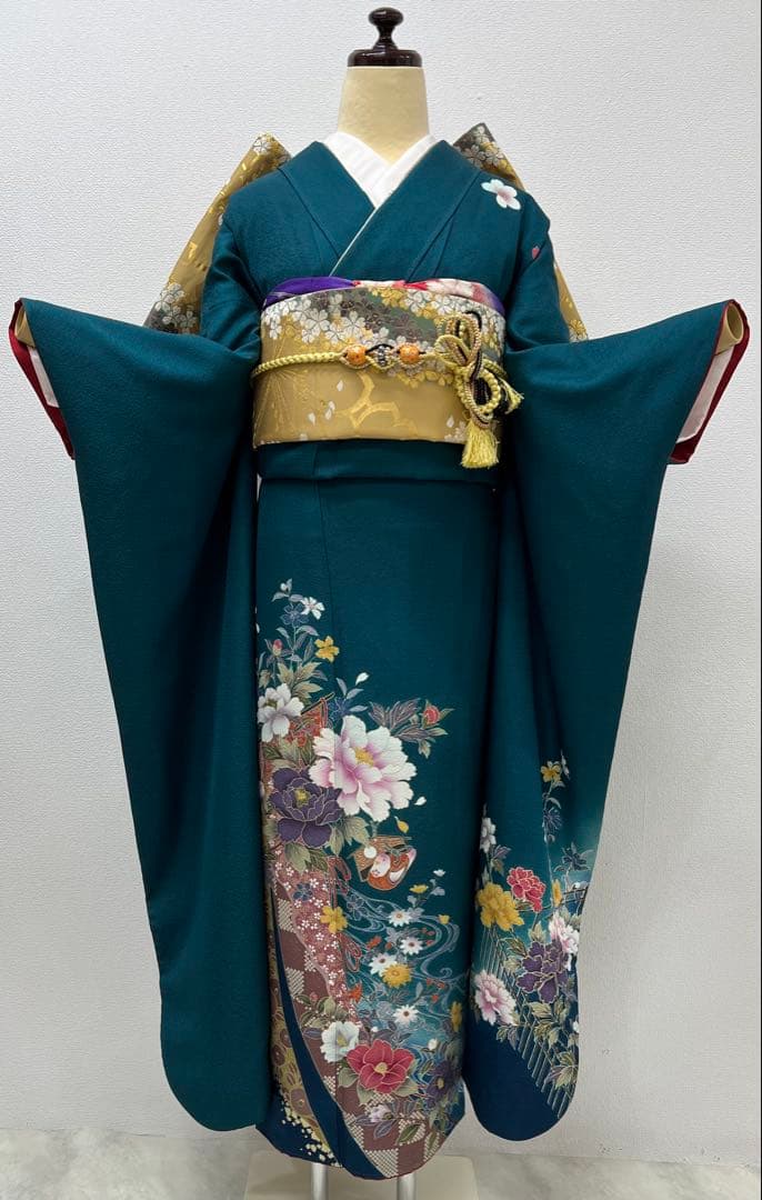 振り袖　フルセット　長襦袢付　成人式　お買い得　 金彩加工　690