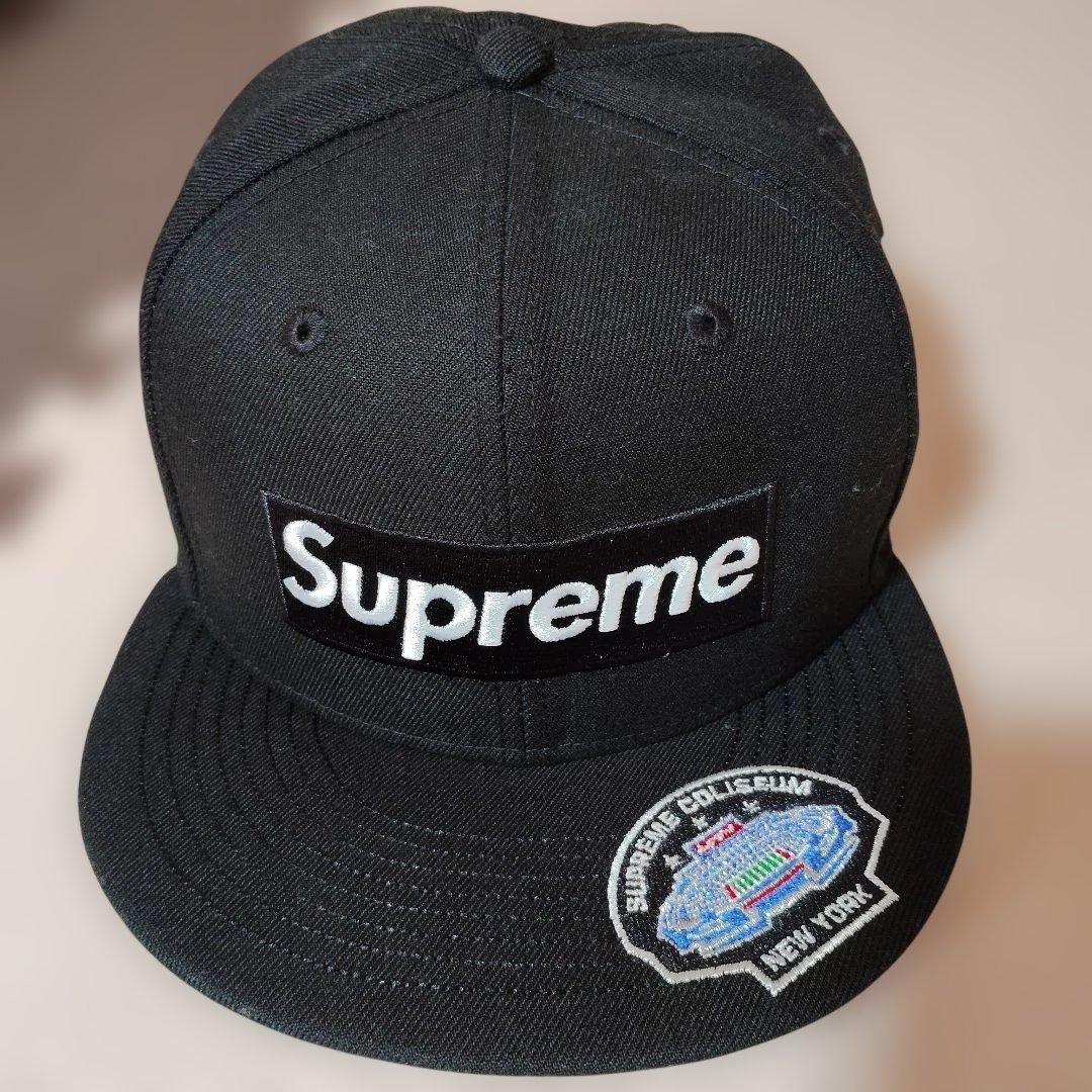 Supreme☆黒 キャップ 60.6cm 7 5/8