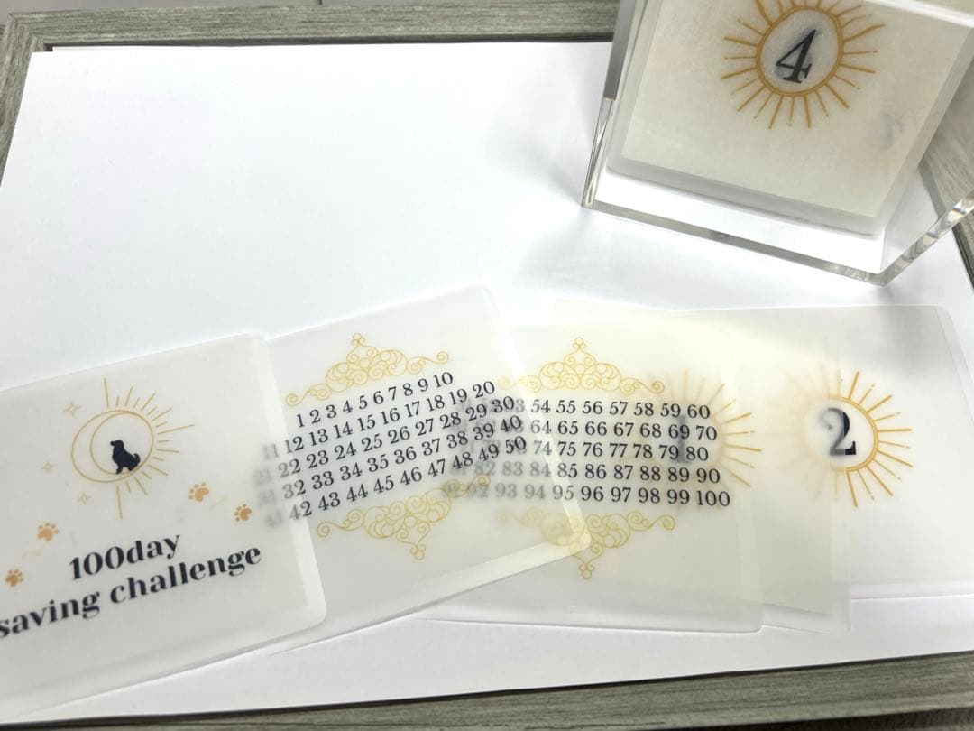 新作＊100日リフィル＊犬＊太陽＊貯金＊ saving＊韓国＊BOX付き