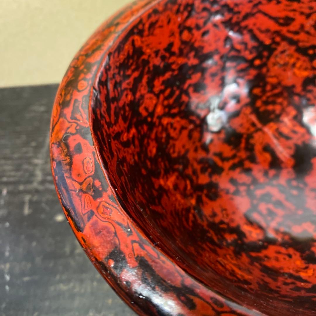 漆器製 赤黒模様 ボウルKG