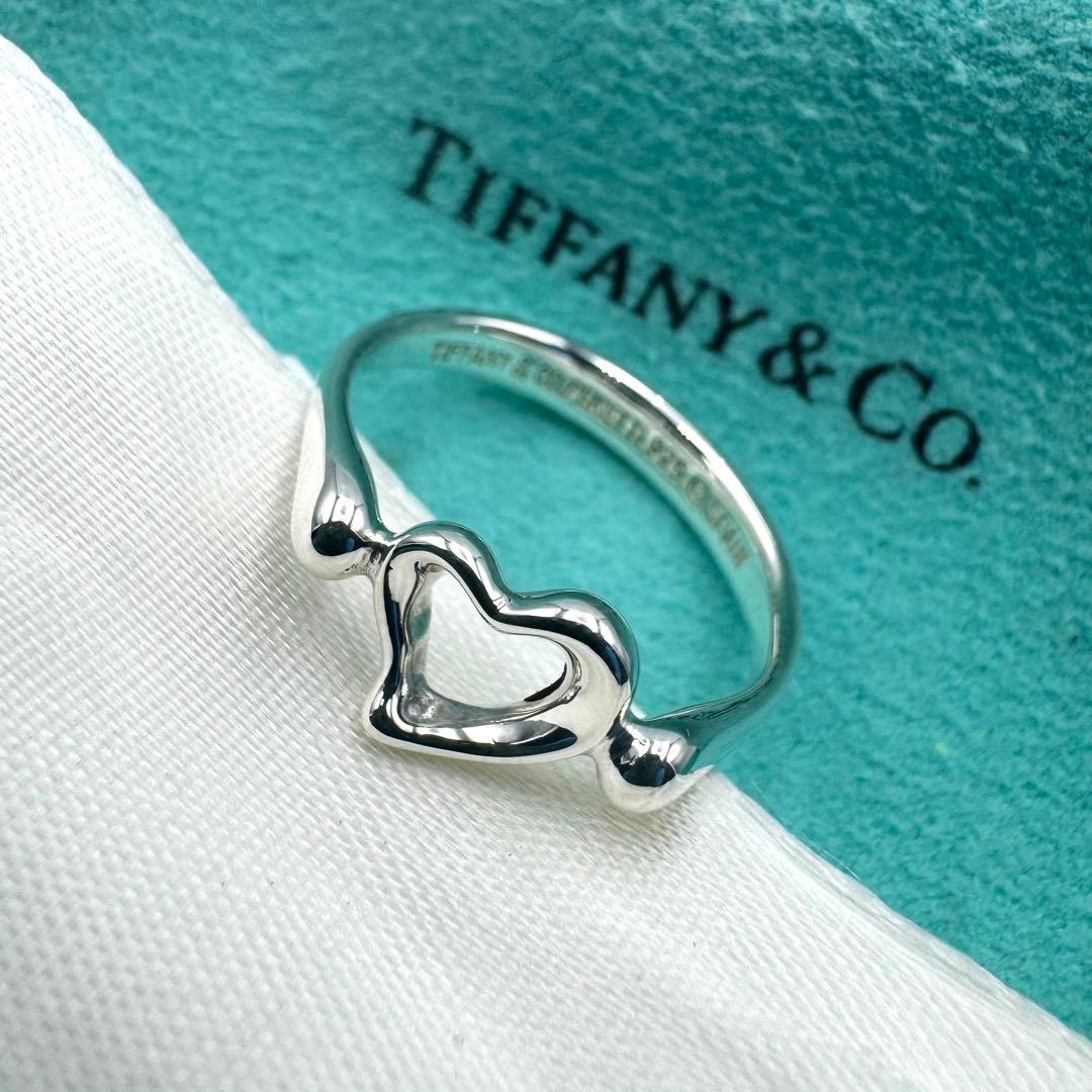 らいち【TIFFANY&Co】鏡面仕上げ　オープンハート リング　14号