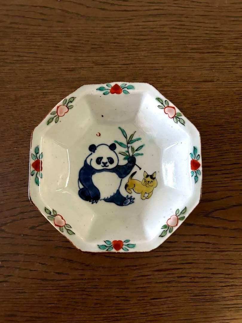 松浦コータローさん パンダと猫　八角形皿　器