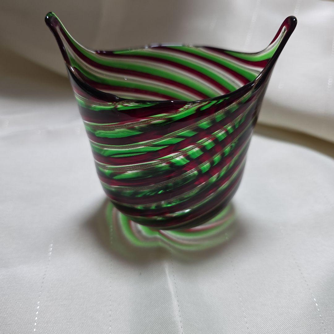 【希少】ムラーノグラス 金箔ライン入り