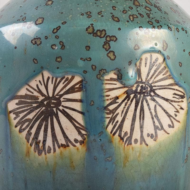 北大路魯山人作　織部焼　耳付花瓶　小山富士夫（古山子）極め箱　D　R8931B