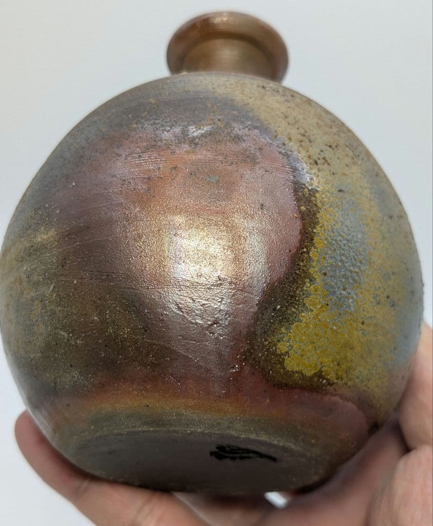 行吉学 備前焼 ゴマ窯変徳利 共箱共布栞 とっくり 酒器 食器 一輪挿し花入