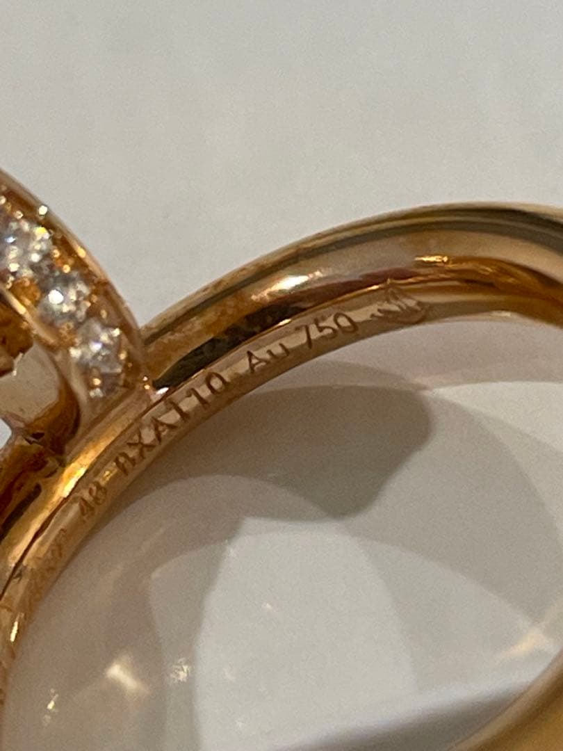 カルティエ ジュスト アンクル ピンクゴールド ダイヤ リング 美品