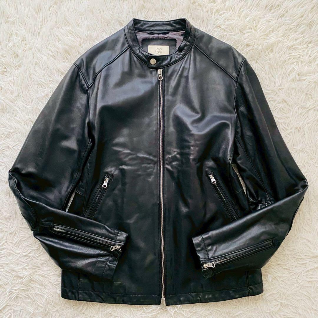 ユナイテッドアローズ●極美品●高級ラムレザー シングルライダースジャケット XL