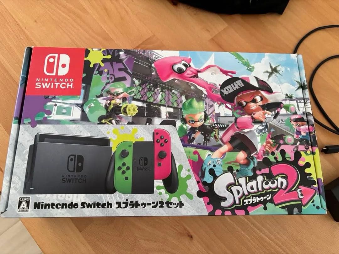 任天堂　Switch スプラ2無し　コントローラー交換マイクロSD128GB付き