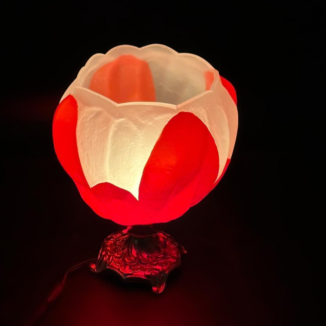 エミールガレ フラワー型　卓上照明 　技法スフレ　被せガラス　高さ22