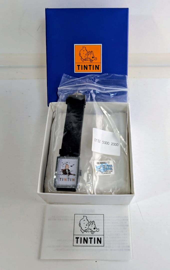 美品〈TINTIN タンタンの冒険 腕時計 スクエア型 2005年フランス製〉
