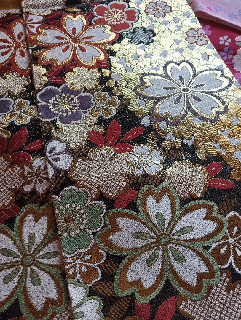 振袖フルセット　現代　華やか　やや小柄　正絹　金駒刺繍　赤　裄66