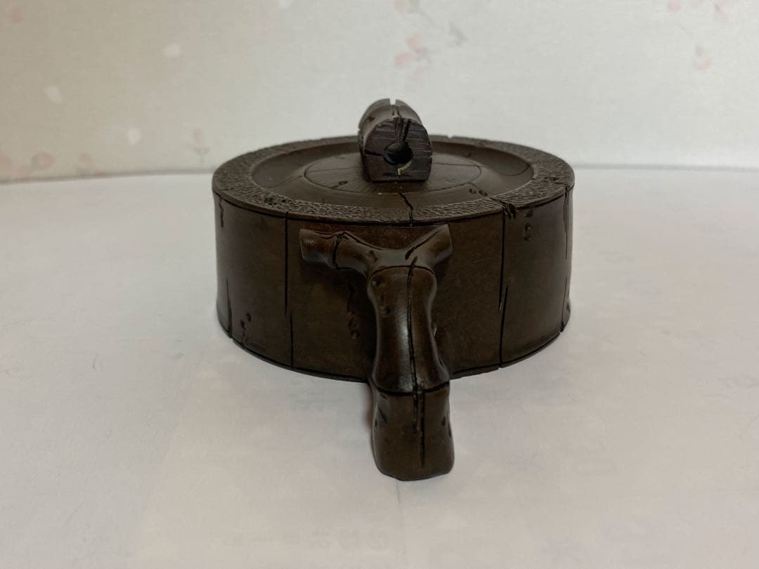 ♦中国？台湾 竹節形 茶道具1式 茶壺 茶碗 盆 急須 紫泥 煎茶道具 骨董品