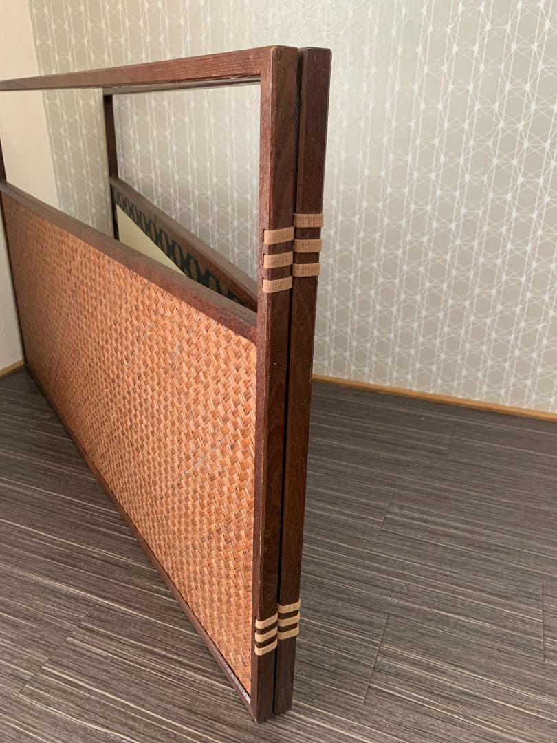 女桑縁 風炉先屏風 裏網代 上透し 腰風炉先 茶道具 江戸間 678