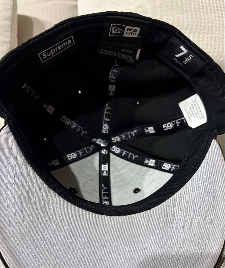 Supreme 59FIFTY ブラックキャップ 7 5/8