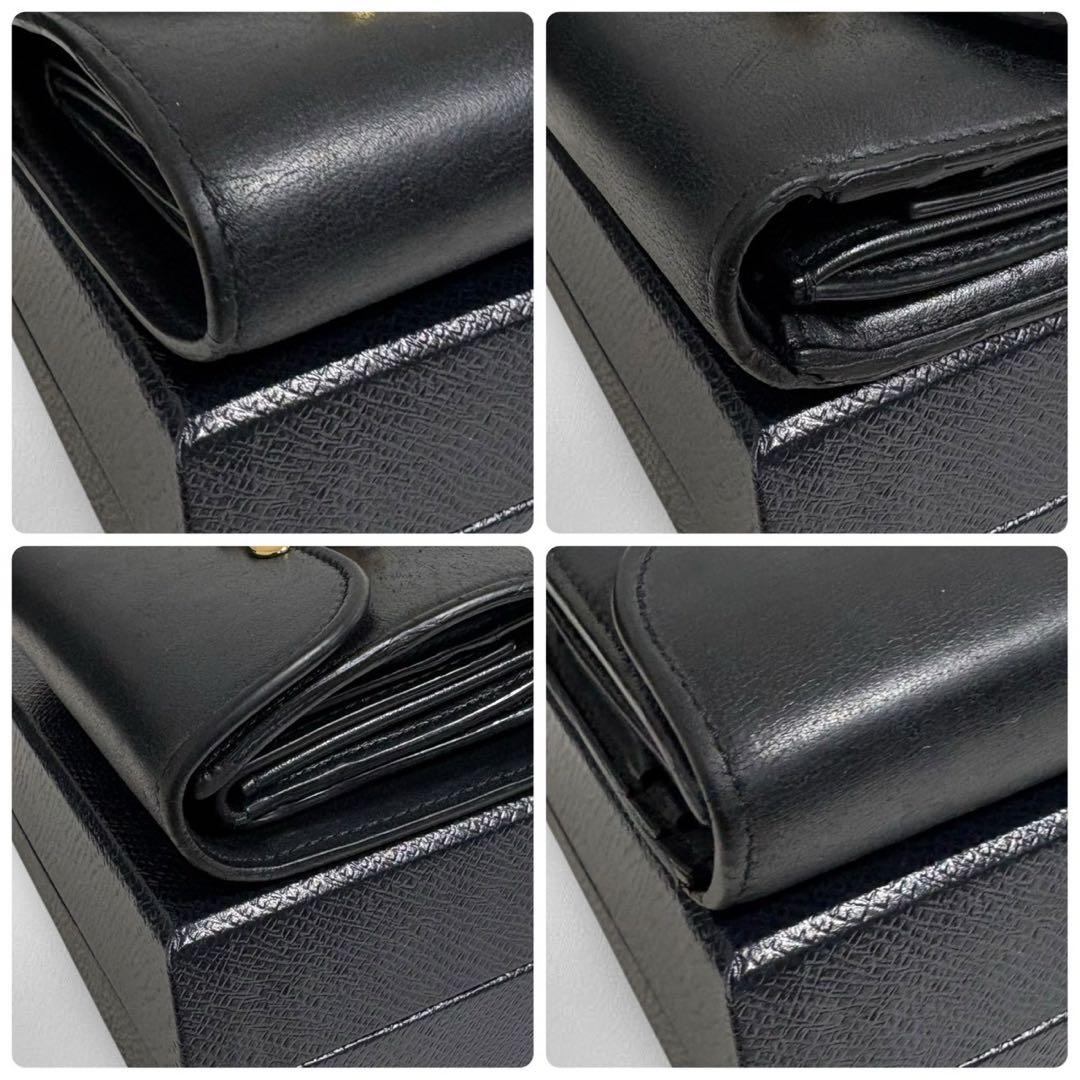 極美品✨ CELINE セリーヌ トリオンフ ブラック レザー 三つ折り 財布