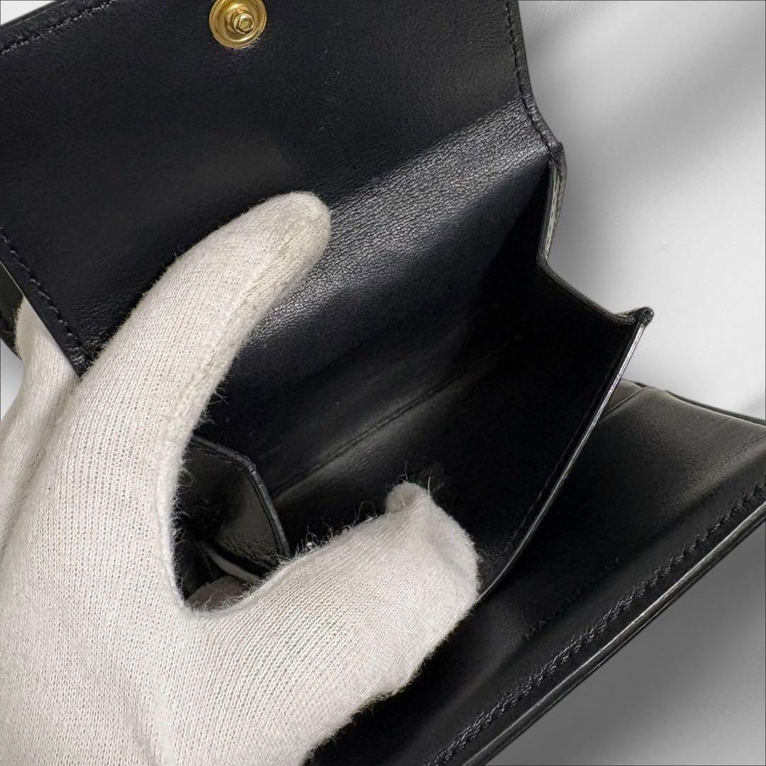 極美品✨ CELINE セリーヌ トリオンフ ブラック レザー 三つ折り 財布