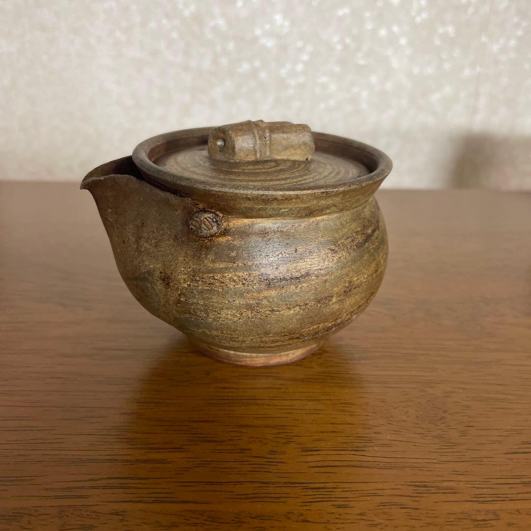 陶器製 茶色 急須 丸型 宝瓶