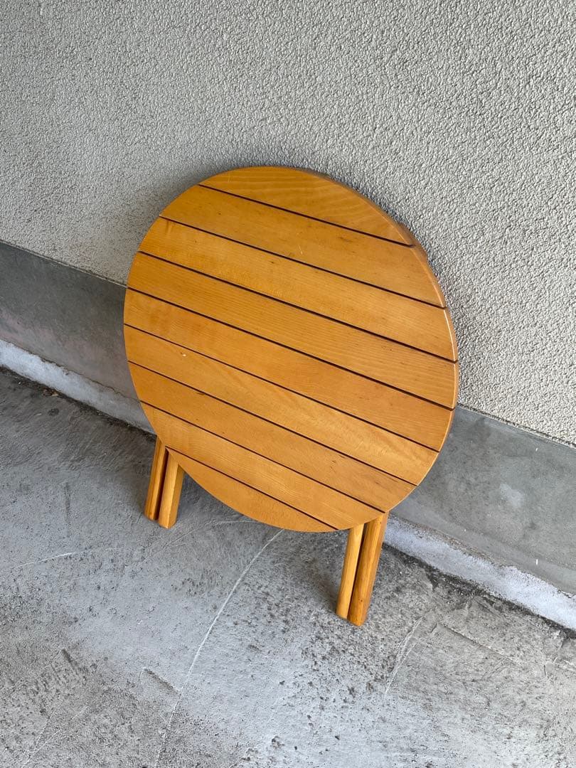 ヴィンテージ ラウンドフォールディングテーブル フレンチミッドセンチュリー